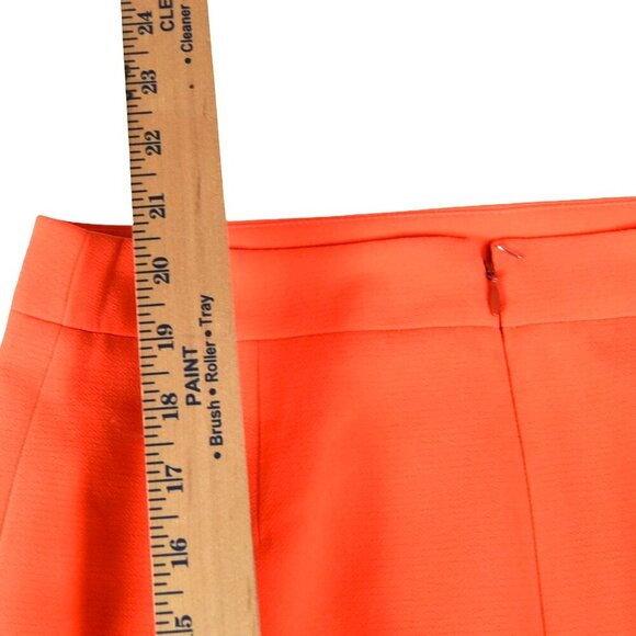 J.Crew Pencil Skirt 2 Neon Orange Officecore Mod Preppy Pop Color - Picture 4 of 6